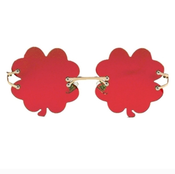 Unisex Red Clover-Shaped Sunglasses main image 4
